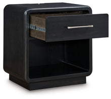 Load image into Gallery viewer, Rowanbeck - Black - One Drawer Night Stand