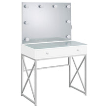 Load image into Gallery viewer, Eliza - Vanity Set With Lighting &amp; Stool - White And Chrome