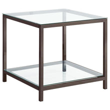 Load image into Gallery viewer, Trini - 1-Shelf Glass Top Side End Table - Black Nickel