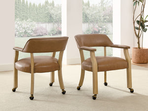 Rylie - Castered Captain's Chair - Camel